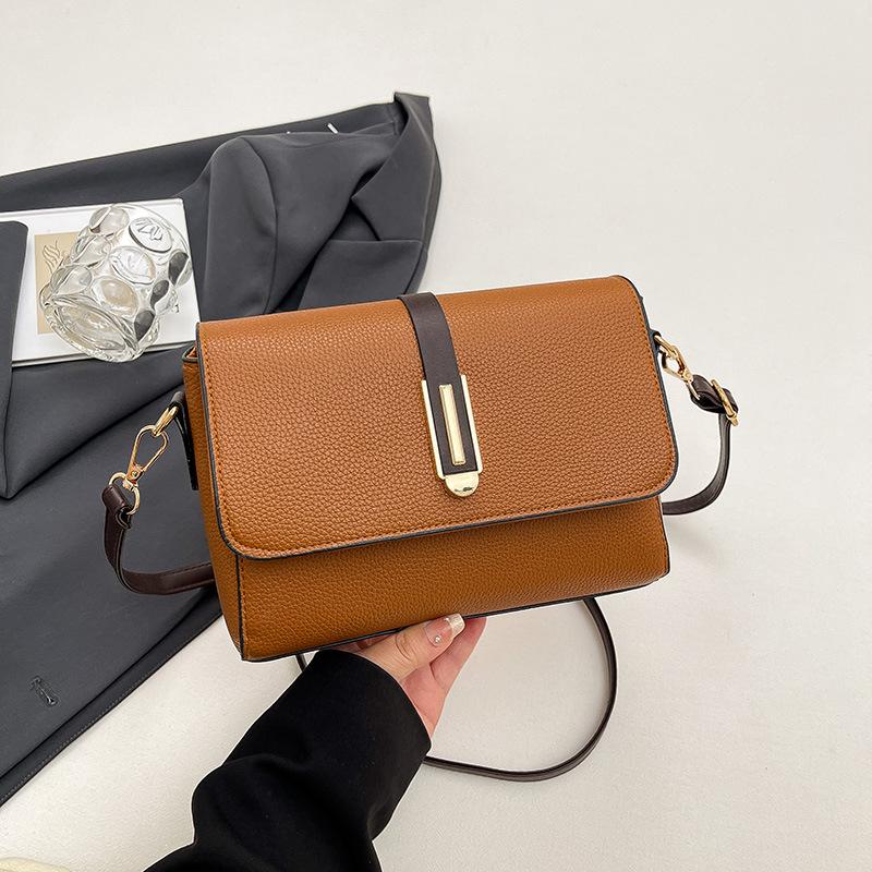 Foreign style women's bag shoulder bag high quality bag ins classic versatile lychee pattern PU women's bag