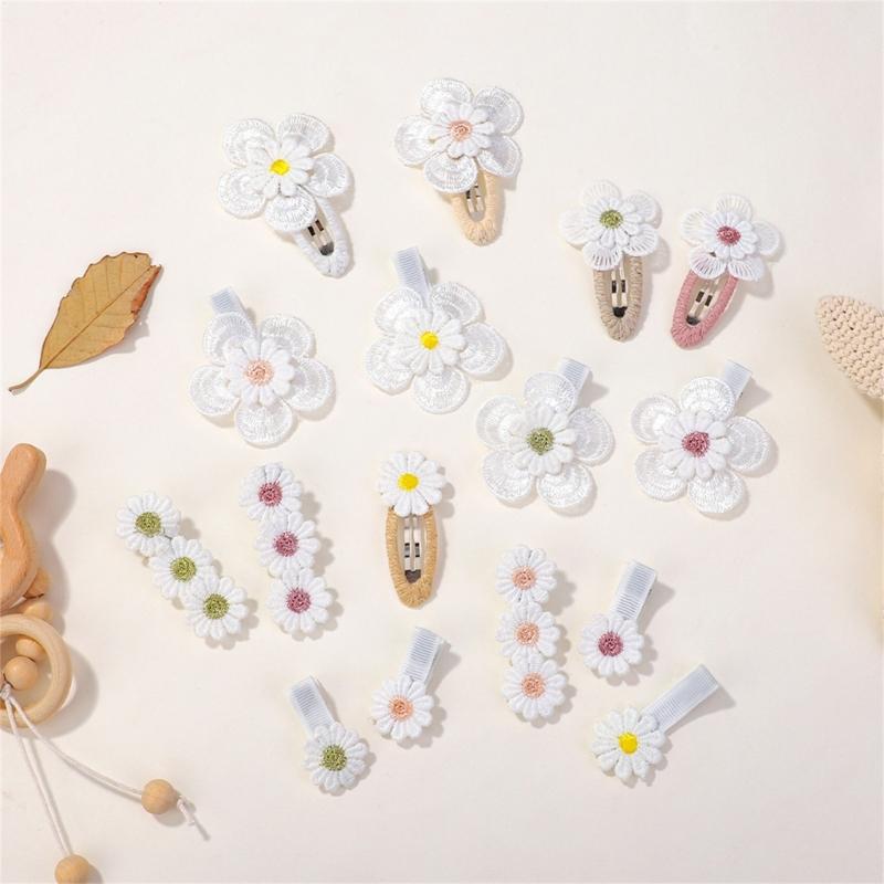 Set of 2 Cloth Hair Clip Kids Hair Ornaments Flower Hair Barrettes Child Hair Barrettes Lightweight for Little Girls