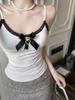#Early Autumn New Sweet Polished Lace Polka Dot Sling Vest Female Slim and Thin Fixed Belt Chest Pad