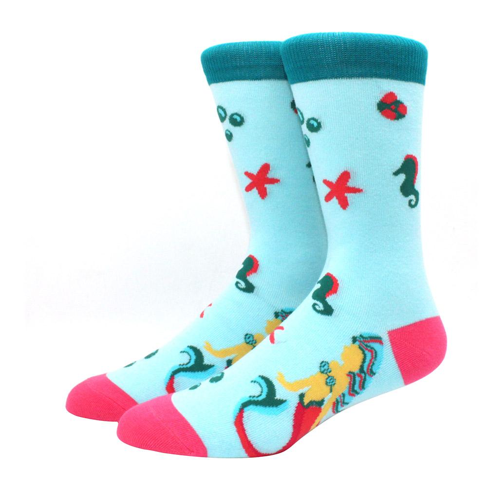 1 Pair of  Fun Men Socks Casual Cartoon Fruit Banana Flamingo Lemon Egg Sloth Pizza Happy Harajuku Skateboard Socks