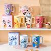 Disney Cartoon Ceramic Mug 500ml, Cute Coffee Cup with Handle, Large Capacity Drinkware for Home Office Gift