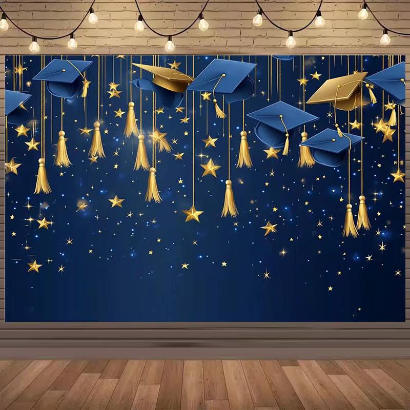 2D 2D Flat Graduation Cap Backdrop Cloth for Graduation Celebration Photoshoot Decor