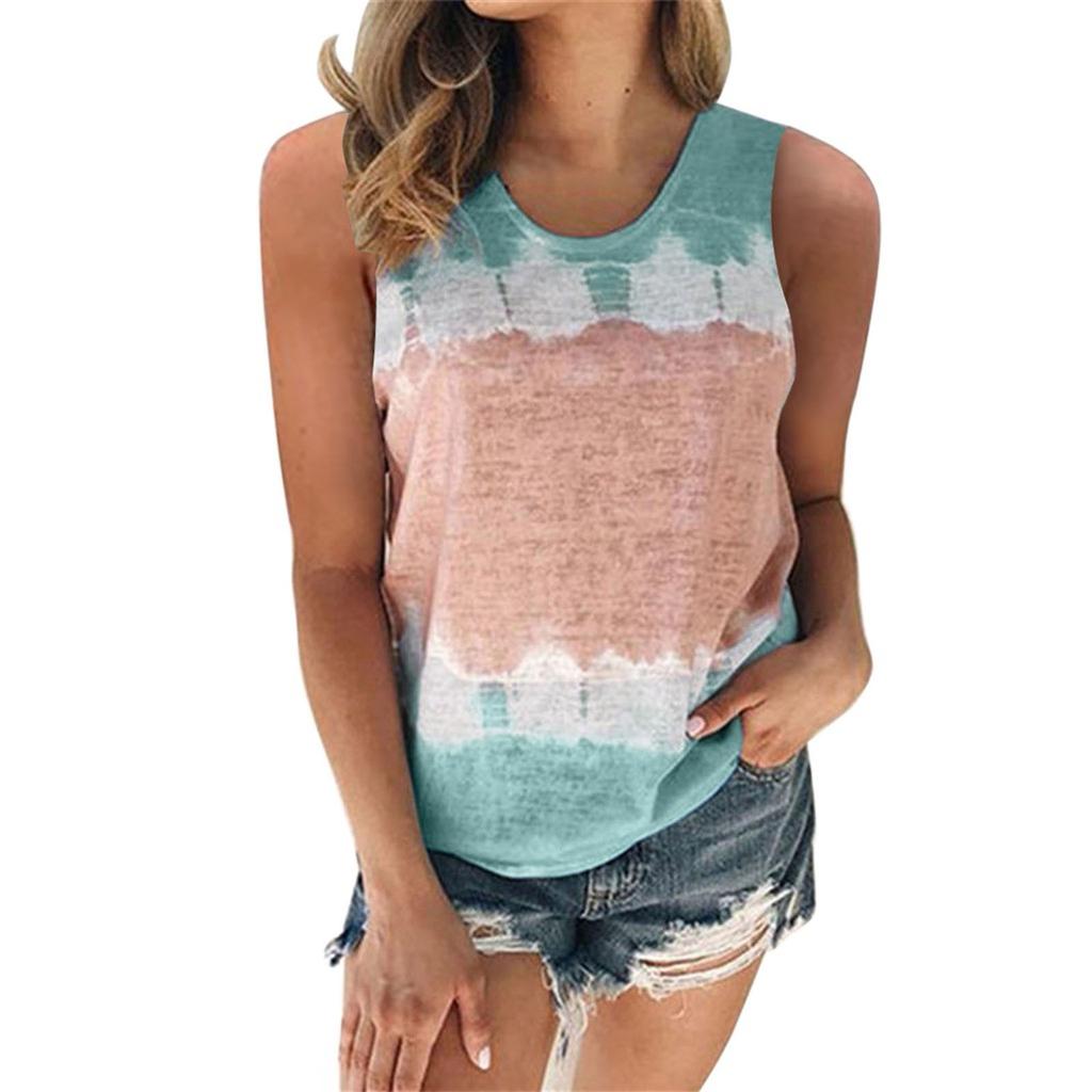 Women's Plus Size Camisole Summer Casual T-shirt Striped Printing Vest