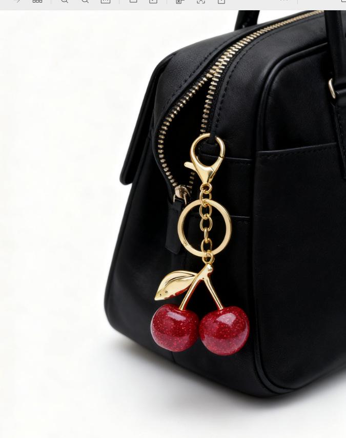 

Многоцветная сумка-тоут Cherry Lock с фруктовой подвеской и брелоком в виде вишни 12.3*7.1CM