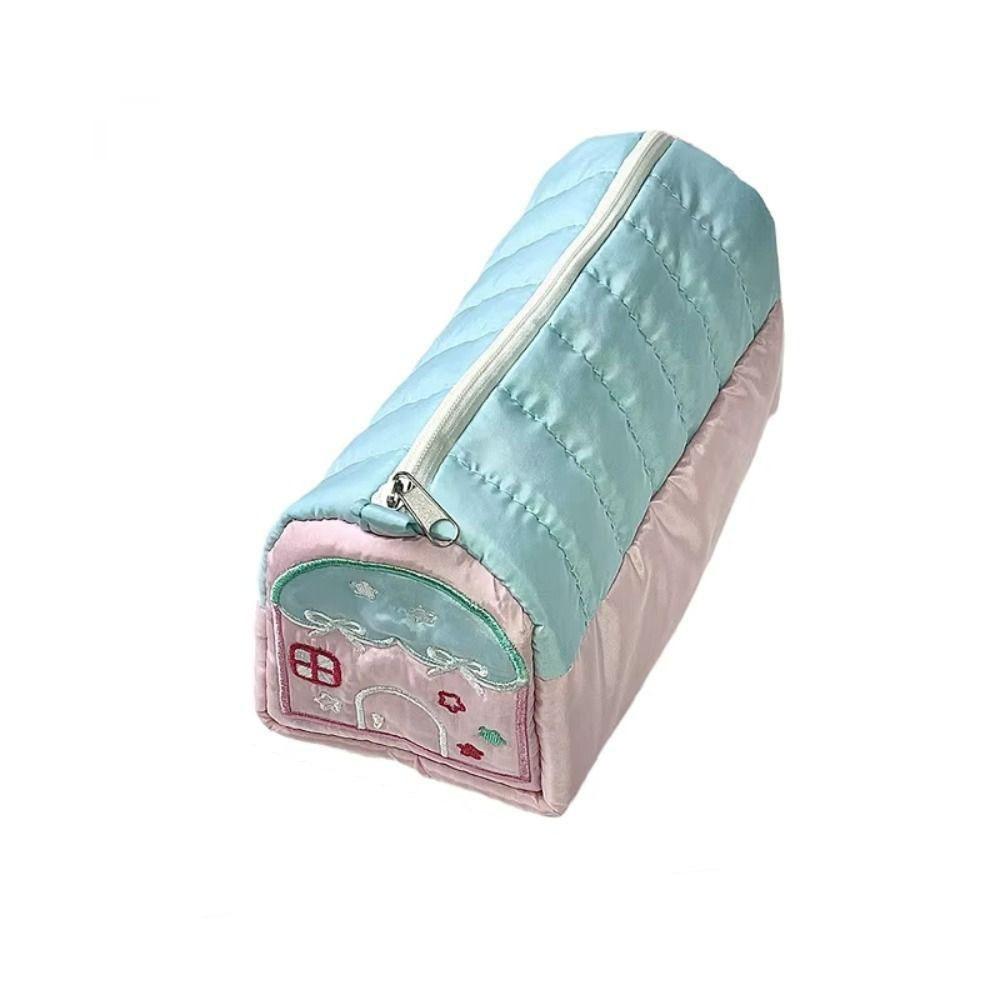 Large Capacity House Shaped Pencil Cases Multi Layer Student Cosmetic Pouch  Gift