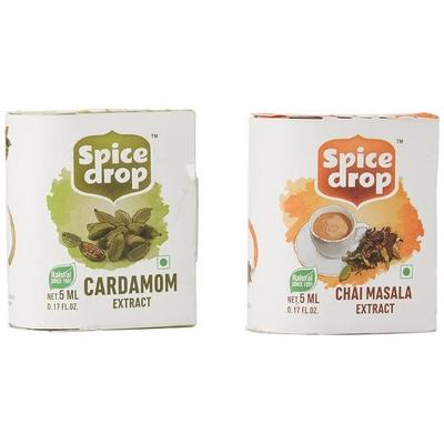 Spice Drop Chai Masala Elaichi Tee-Kombination | Natürlicher Kardamom-Extrakt (Elaichi)| Aromen 360 Tassen Tee | 5 ML x 2 Packungen