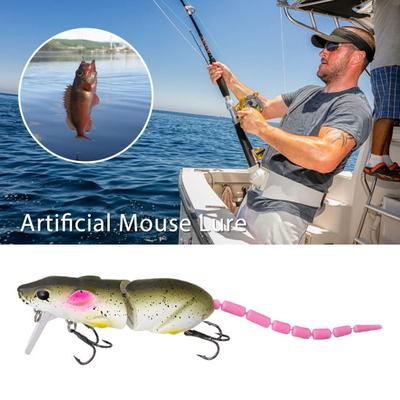 1/7 Pz. 8CM/15.3G Esca Metallica a Forma di Topo con Amo Triplo 2 Sezioni Bionica 3D Ratto Esche Artificiali Dure Accessori per Pesca in Acqua Dolce Acqua Salata