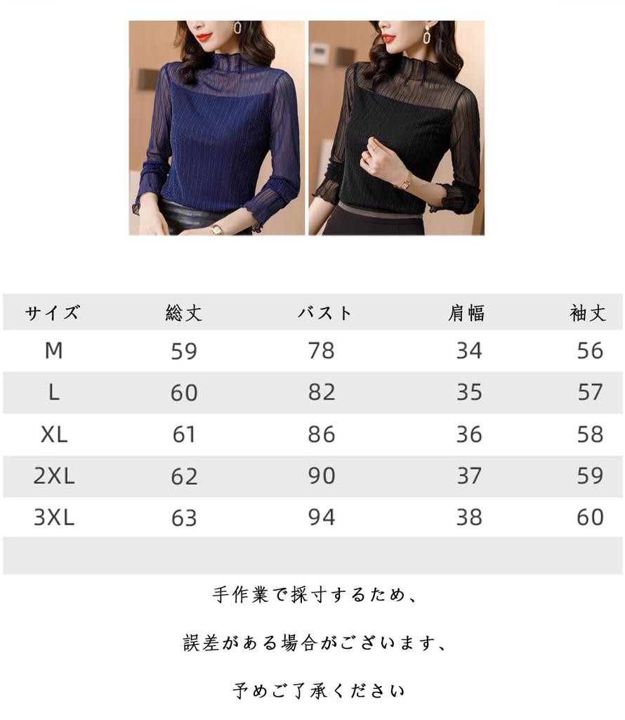 YANGRONG Lace Long Sleeve High Neck Layered Stylish Women's Top, Shirt, Top, Pullover, Sheer, Elegant, Korean, Feminine, Soft, Look, Slimming, Cute,