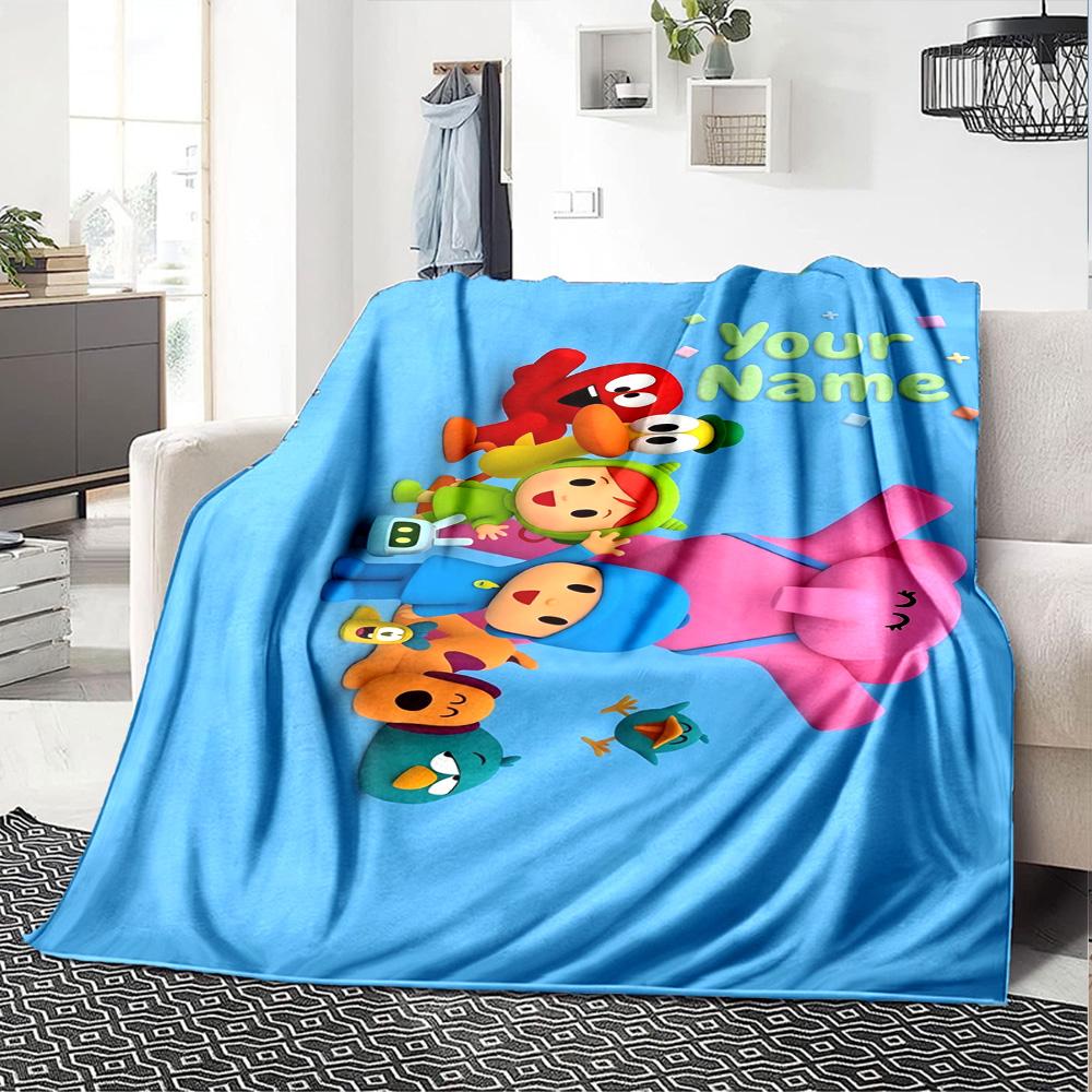 Pocoyo Personalized Text Blanket Throw Personalized Blanket Durable Comfort Throw For Sofa Seaside Office Chair Chair Four Seasons Multipurpose