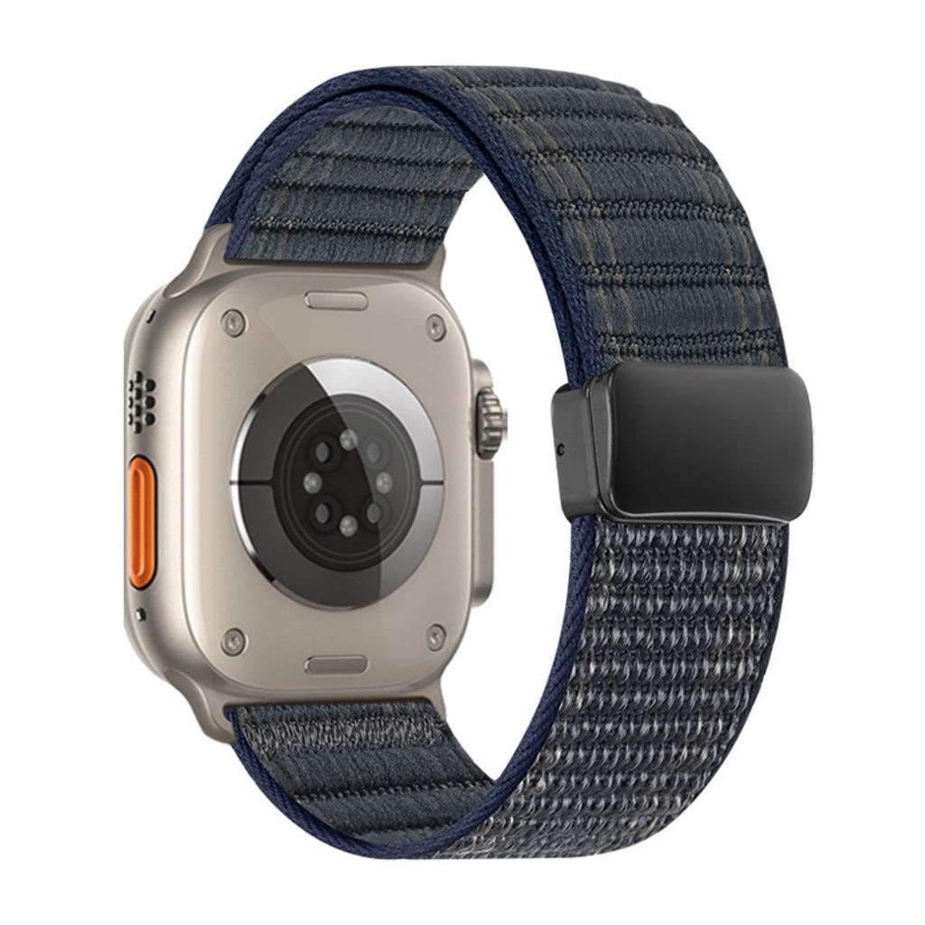 Watch Band For Apple Watch Series 11 10 42mm / 9 8 7 41mm / SE3 SE2 SE 6 5 4 40mm / 3 2 1 38mm Magnetic Clasp Wave Pattern Nylon Wrist Strap