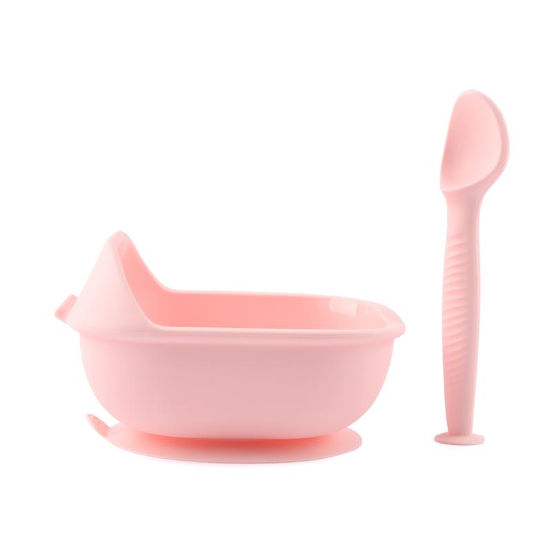 Non-Toxic Strong Waterproof Bpa Free Unbreakable Dinnerware Suction Silicone Baby Feeding Bowl With Spoon Training Food Set
