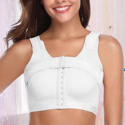Sujetador de soporte frontal para senos para mujer, estabilizador de implante, correa ancha para el hombro, ropa interior de compresión postoperatoria, Bralette quirúrgico de aumento de senos