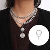 Stylish Layer Coin Charm Necklace Comfortable Alloy Jewelry Good Luck Symbol Portable for Daily Wear