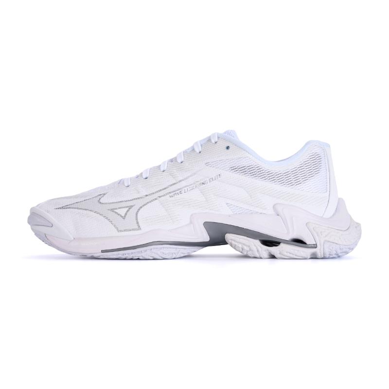 Mizuno Wave Lightning Elite Unisex Low Top Volleyball Shoes Silver White V1GA260053 36