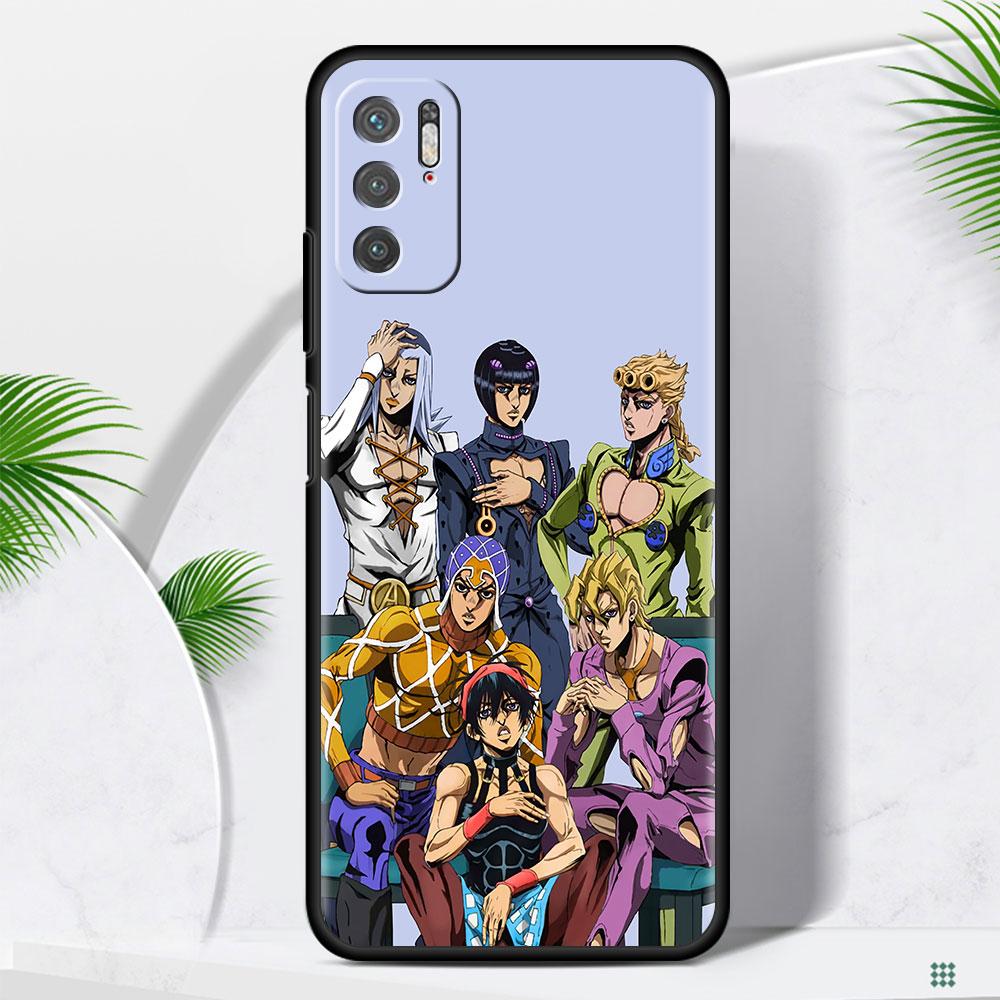 Etui na telefon do Xiaomi Redmi Note 11 10 Pro 9 9S 10S 8 7 8T K40 9A 9C 9T Modna obudowa silikonowa miękka okładka Anime Cartoon J-Jojo