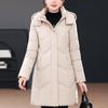 Middle Age Winter Long Coat Female Plus Size Parkas Hooded Elegant Thick Warm Woman Jackets