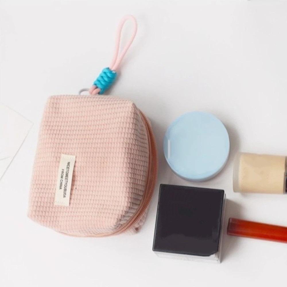Solid Color Coin Purse Large Capacity Corduroy Sanitary Napkin Storage Bag Multifunctional Storage Bag Multi-Purpose Use