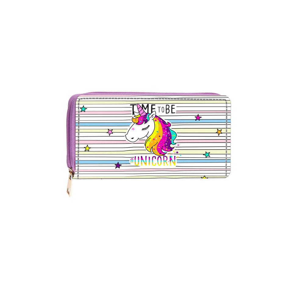 Einhorn lange Reißverschluss-Geldbörse Geldbörse Kartenetui