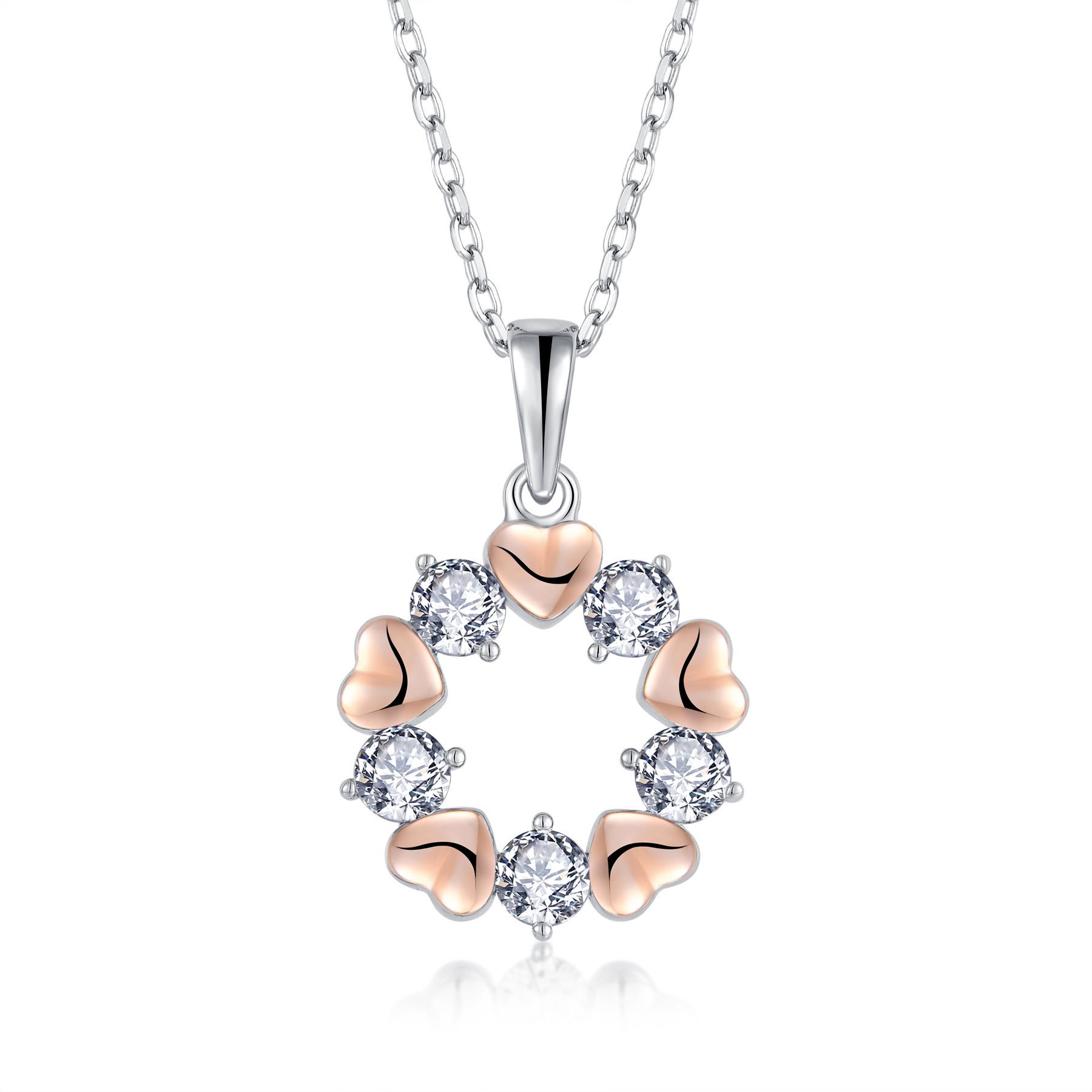 

Серьги-гвоздики Ins Rose Gold Heart Circon Silver S925 Серьги-гвоздики из стерлингового серебра 925 пробы в форме цветка в форме сердца розовый