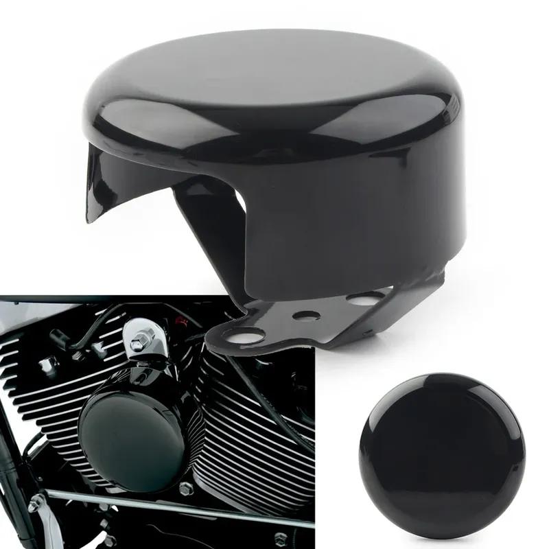 Motorcycle Horn Cover Black Steel For Harley Davidson 1991-2007 2008 2009 2010 2011 2012 2013 2014 2015 2016 2017 Big Twin 45/8"