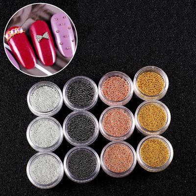 Alloy 3D Nail Art Micro Beads Studs for UV Gel Acrylic False Tips Manicure Decor