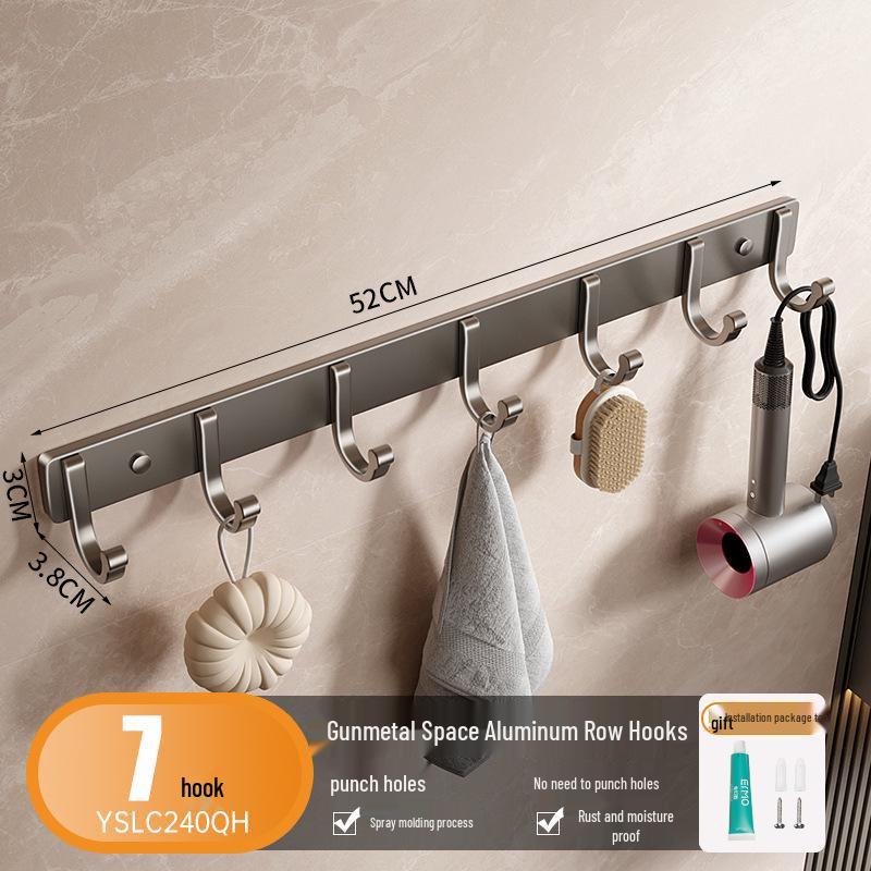 Punch-Free Space Aluminium-Klebehaken für Badezimmer, Küche und zum Aufhängen von Kleidern