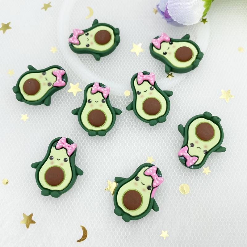 

10Pcs/Lot Kawaii Resin Cute Cartoon Avocado Flatback Cabochons For Hair Bow Centers DIY Scrapbooking Decor C149 зелёный