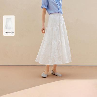 INMAN Women's Casual A-line Midi Skirt