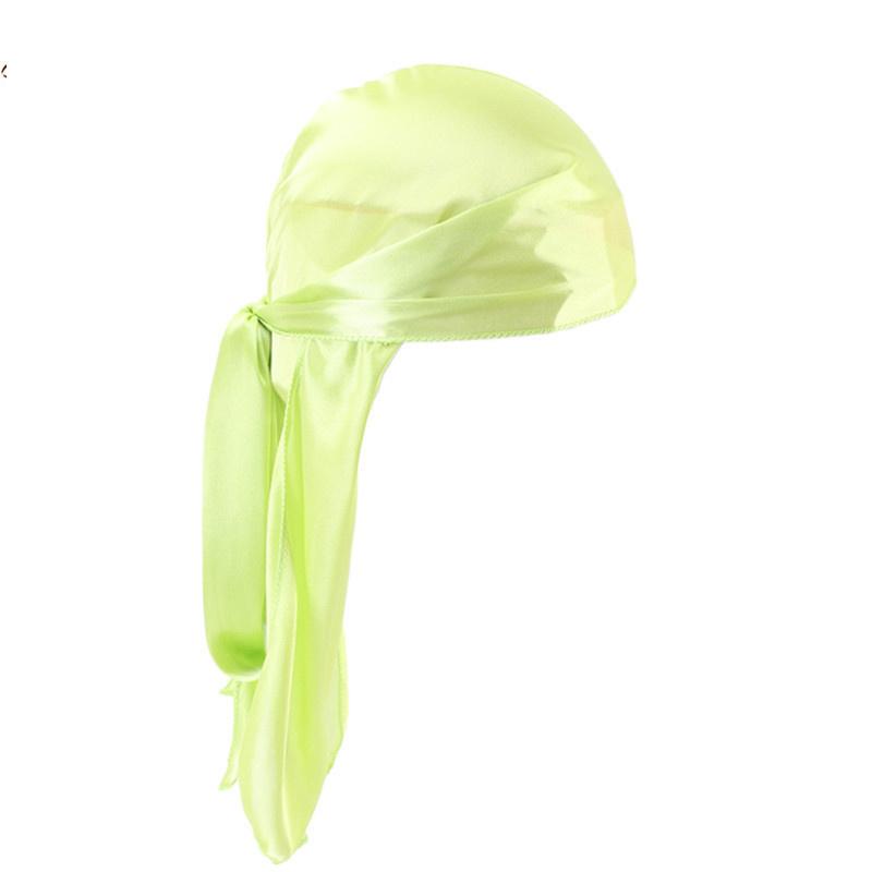 New Men's Long Silky Satin Breathable Turban Hat Wigs Doo Durag Biker Headwrap Chemo Cap Pirate Hat Men Hair Accessories