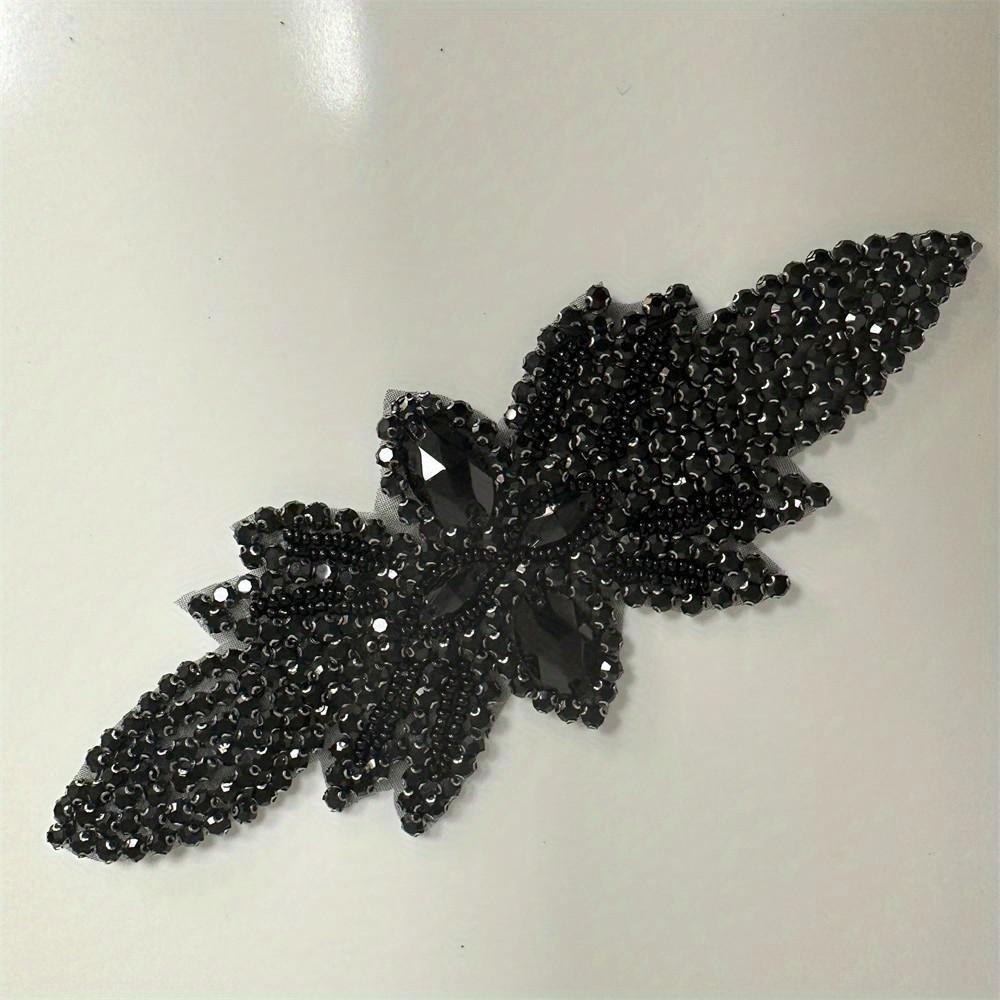 1PCS AB Silver Rhinestone Applique Flower Patches Iron On/sew On Wedding Dress Accessories For Clothes Decoration