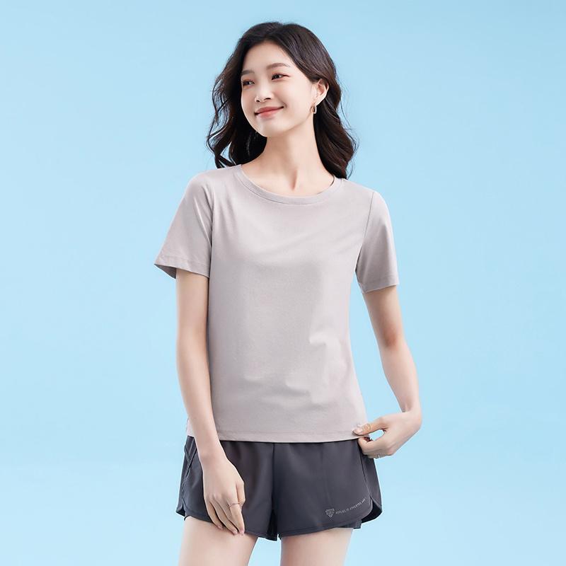 Sports t-shirt women summer yoga fitness running women short sleeved loose round neck short sleeved JS