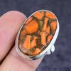 Natural Fruit Jasper Gemstone 925 Sterling Silver Jewelry Ring Size 8.5 k8b78