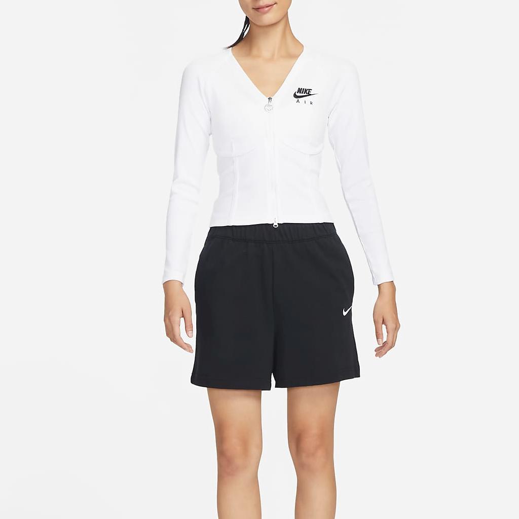 Nike Sportswear Logo Embroidered Double Zip Funnel Neck Jacket Women Jacket White FD2377-100