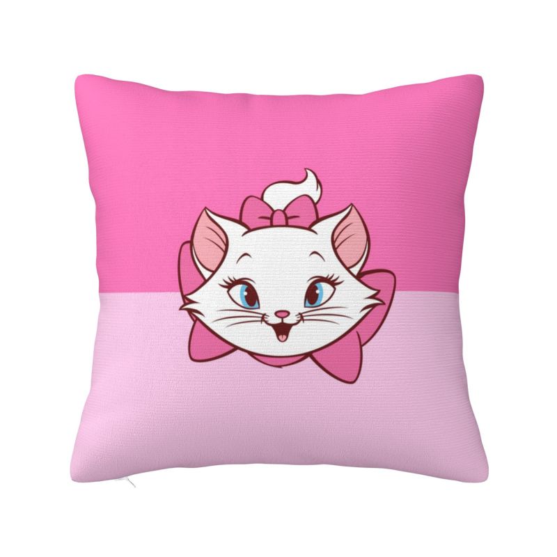 Custom Modern Marie Cat Rose Sofa Cushion Cover Soft Throw Pillow Case