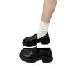 Japanese jk small leather shoes women's 2025 autumn retro British style black platform loafers new uniform single shoes