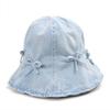 Korean Style Bow Fisherman Hat Sweet Sunscreen Hat Fashion Denim Bucket Hats  For Women