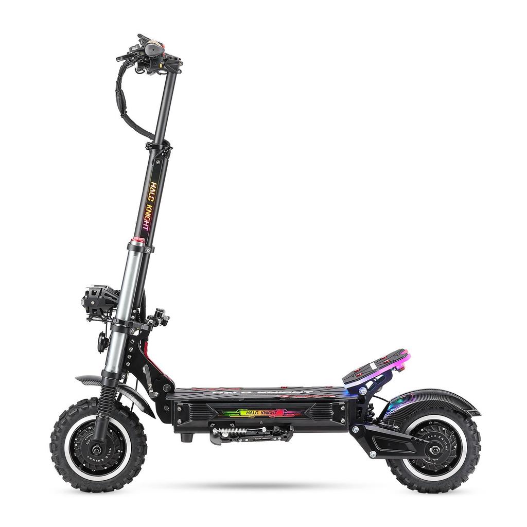 Halo Knight T107 Pro Elektrikli Scooter 11 İnç Arazi Lastiği 3000W*2 Çift Motor 60V 38.4Ah Pil 80km Maksimum Menzil