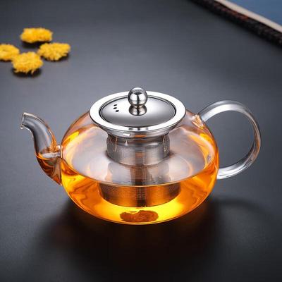 ZISIZ Heat-Resistant Glass Teapot with Stainless Steel Filter