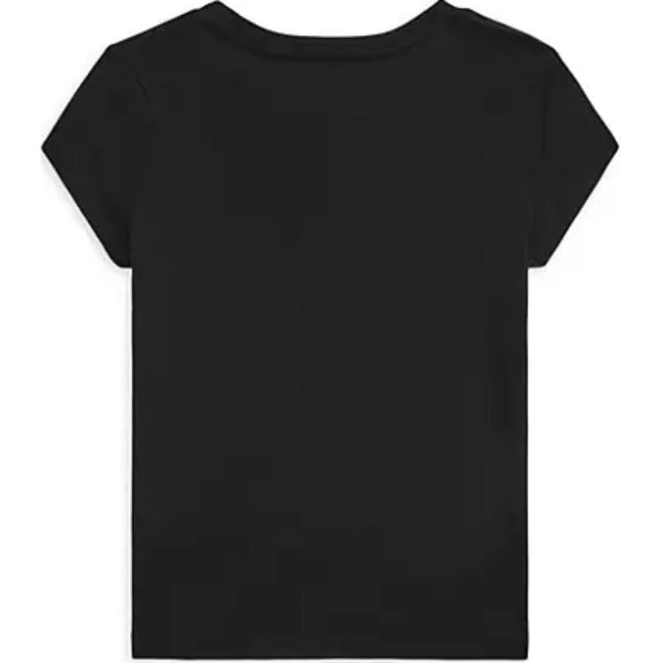 Polo Ralph Lauren T-Shirt Solid Color Logo Embroidery Crew Neck Casual Short Sleeve Kids Tops Black 313833549-021