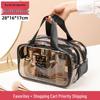 Double-Layer Wet/Dry Large-Capacity Transparent PVC Makeup Travel Bag