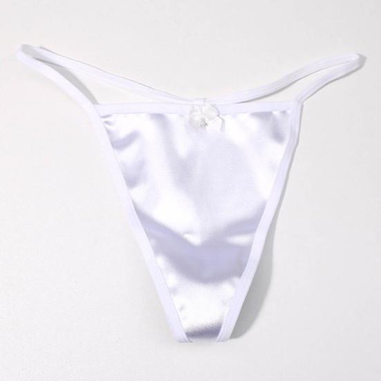 Lady G-string Pornographic Anti-septic Spaghetti Strap Elastic Comfortable Sexy Solid Color