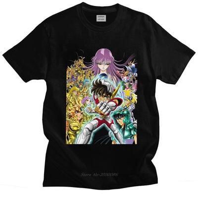 T-shirt Manga Mythologique Japonais Saint Seiya T-shirt Homme T-shirt Coton Manches Courtes Chevaliers du Zodiaque T-shirts Vêtements