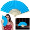 Bamboo Folding Fan Solid Color DIY Paper Decorative Fans Party Decor Art Craft Chinese Dance Fan Home Ornaments Gift Fans