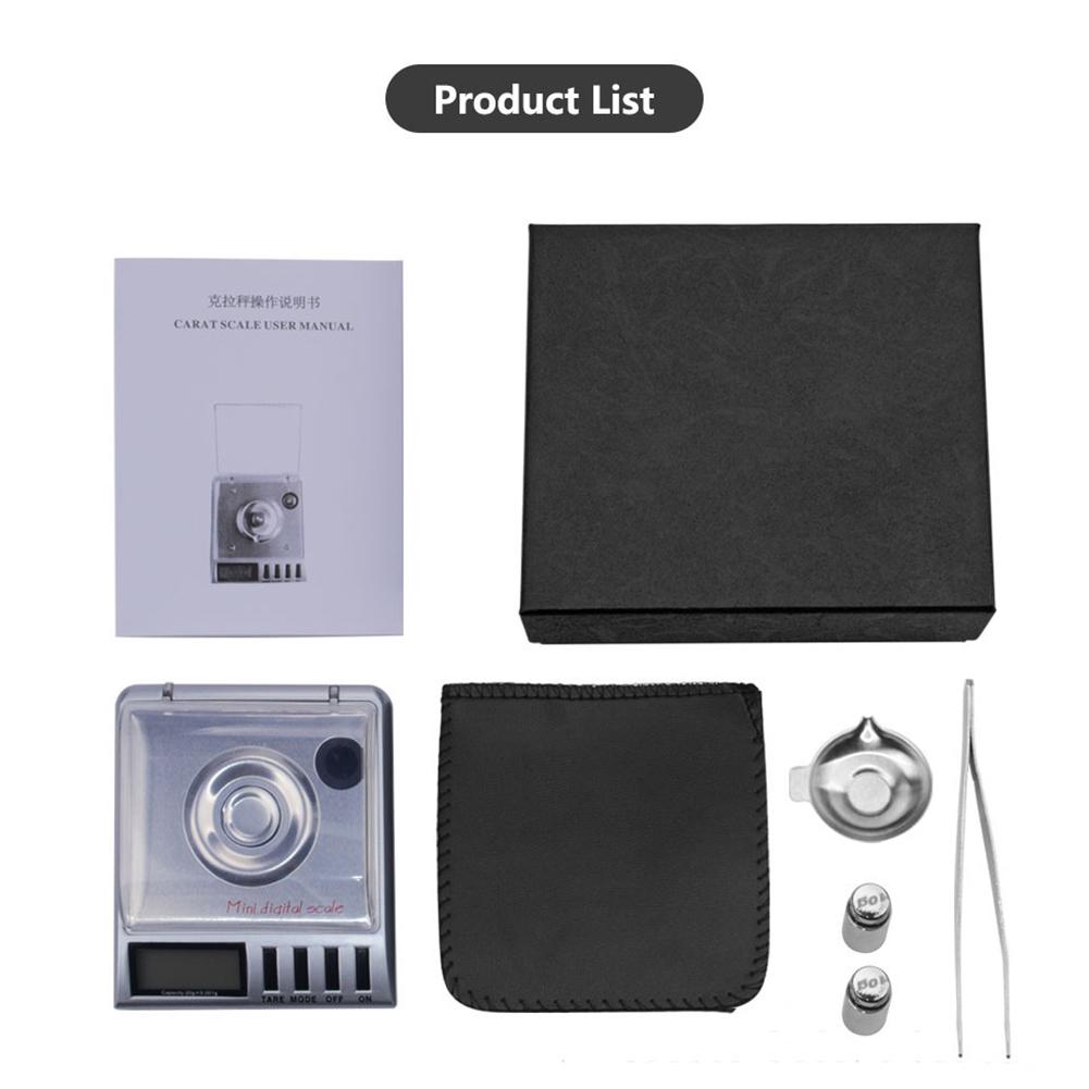 20 g x 0,001 grame, cântar digital de înaltă precizie pentru bijuterii în miligrame, reîncărcare, cântar pentru bijuterii și pietre prețioase, greutăți de calibrare și pensete(Opțiune 30g)