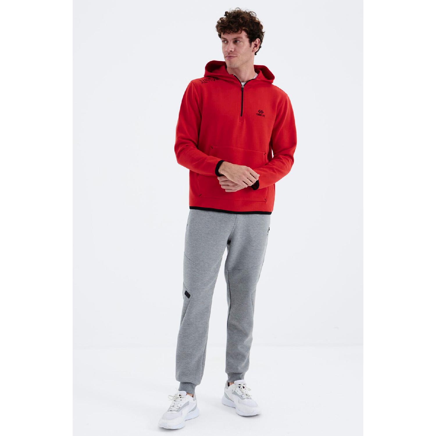 

Gray Melange Lace Up Stripe Detailed Comfortable Fit Men s Tracksuit Bottom - 82100 S