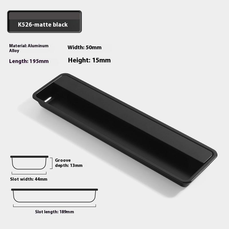 Modern Sliding Door Concealed Handle Slotted Embedded Buckle Furniture Handles Wardrobe Push Pull Hidden Kitchen Cabinet Knobs