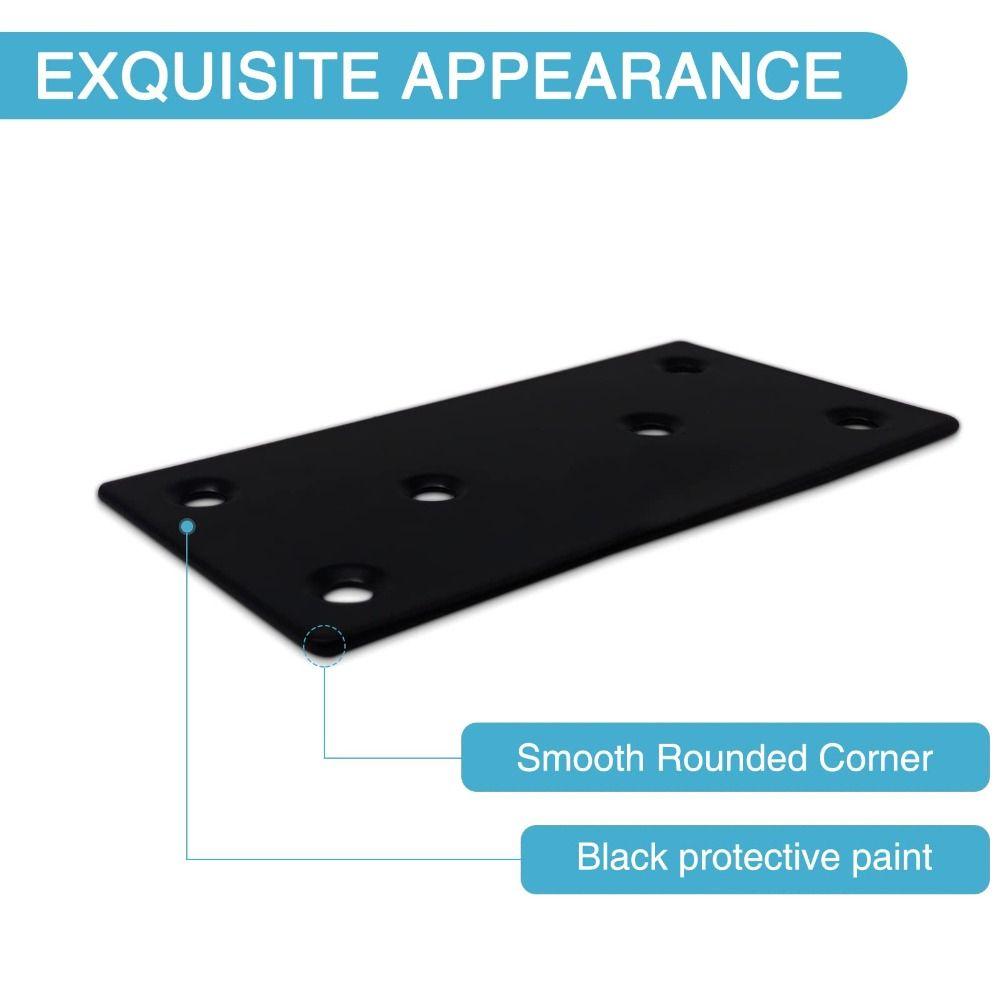 4PCS 100 X 50 mm Metal Bracket Black Fixing Joining Plate Smooth Surface Flat Mending Plate  Chair