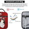 Kokeshi Doll Red Black White Cherry Blossoms Insulated Lunch Bag Japanese Girl Art Food Box Cooler Thermal Lunch Box School