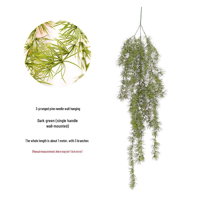 Nordic Artificial Cypress Pine Rattan Wall Hanging for Home and Wedding Décor
