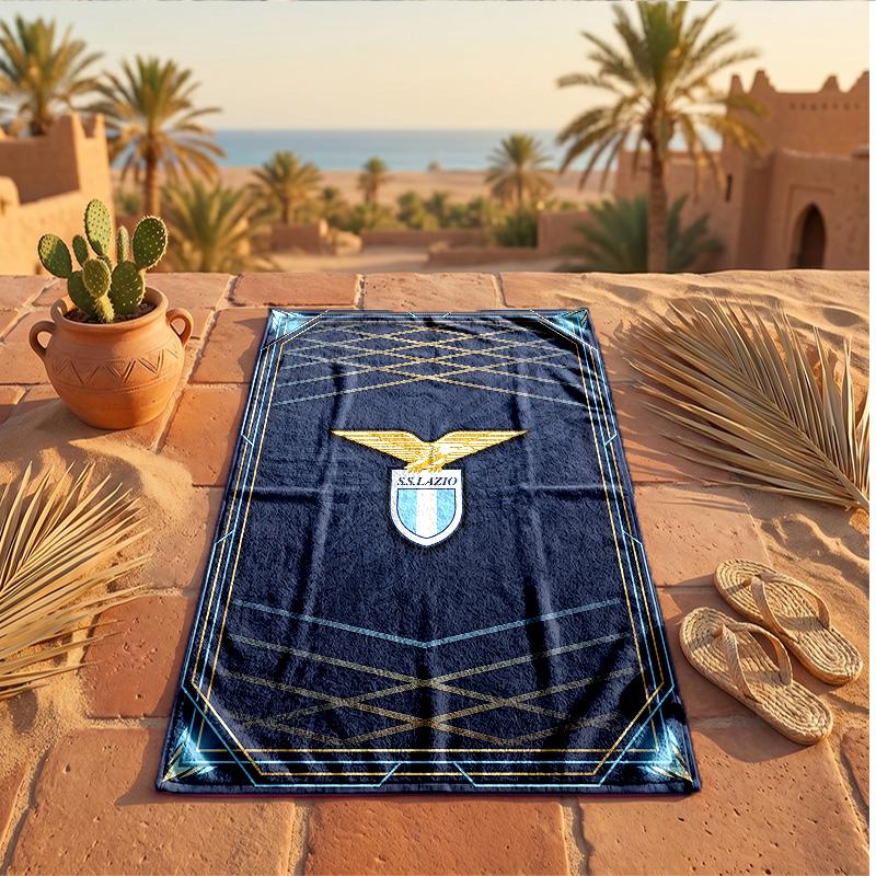 Ręcznik Plażowy z Nadrukiem Lazio FC z Mikrofibry Szybkoschnący Chłonny Duży Ręcznik na Plażę Pływanie Podróże